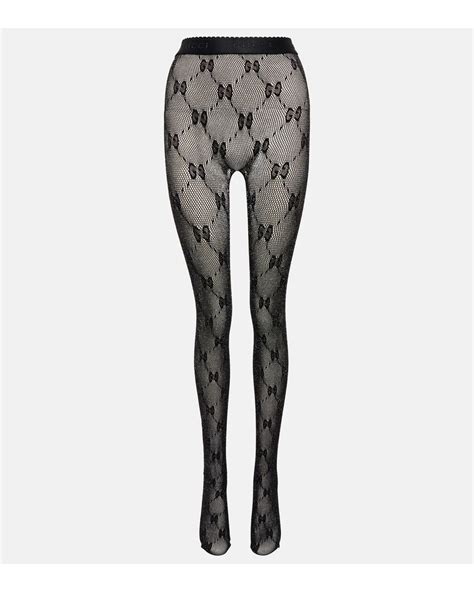 gucci gg pattern tights black|gucci gg tights.